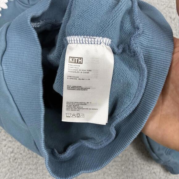 Kith Kids Vale Nelson Hoodie 12–18M Blue White Colorblock 1/4 Zip Streetwear - Picture 5 of 8